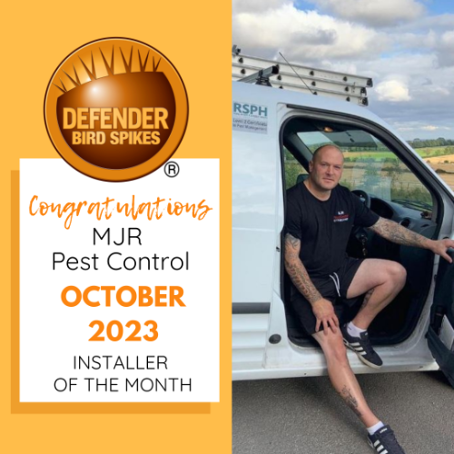 MJR Pest Control - Winner Defender Bird Spikes Installer of the Month