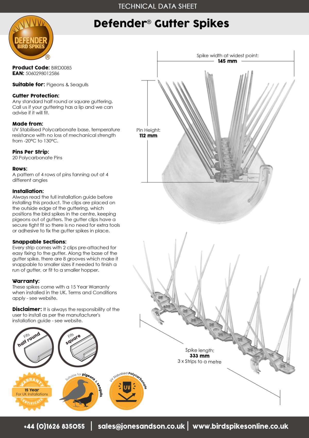 Defender® Gutter Spikes