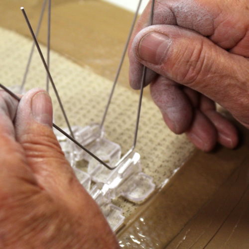 Bird spikes being made by hand in the UK