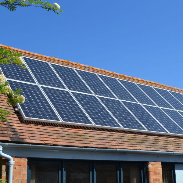 Defender Solar Panel Bird Excluders installed on a roof top solar panel