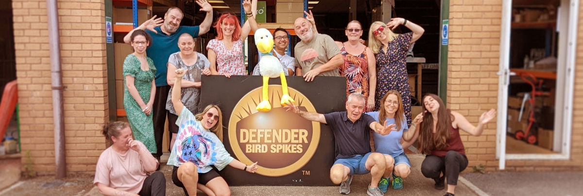 The Defender® Bird Spike Team in the Devon Warehouse