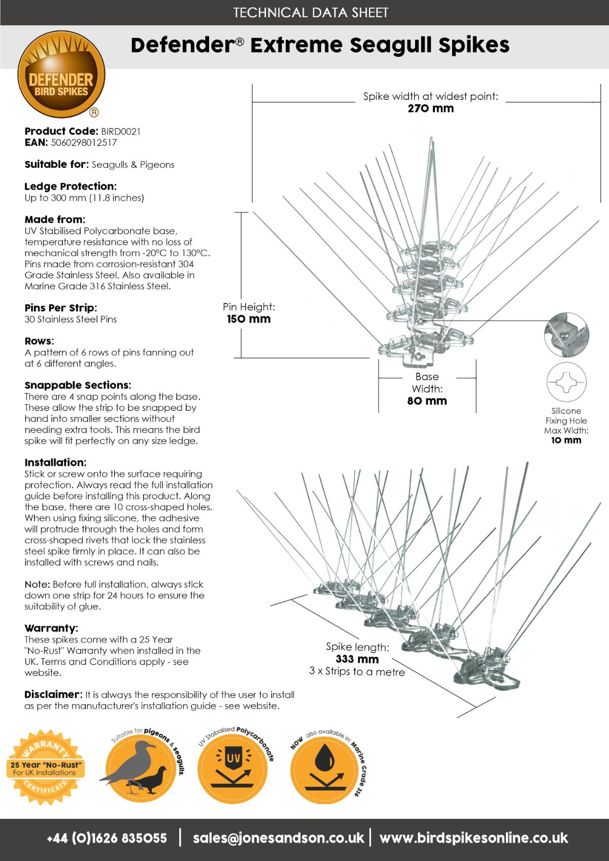 Defender® Extreme Gull Spike