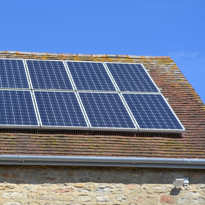 Defender Solar Panel Bird Excluders installed on a roof top solar panel